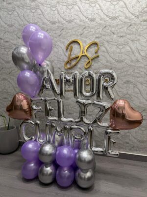 Decoracion de globos - Amor Feliz Cumple