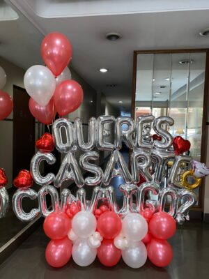 Decoración de globos - Querés casarte conmigo?
