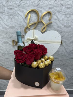 Box de rosas - Corazon de Cristal